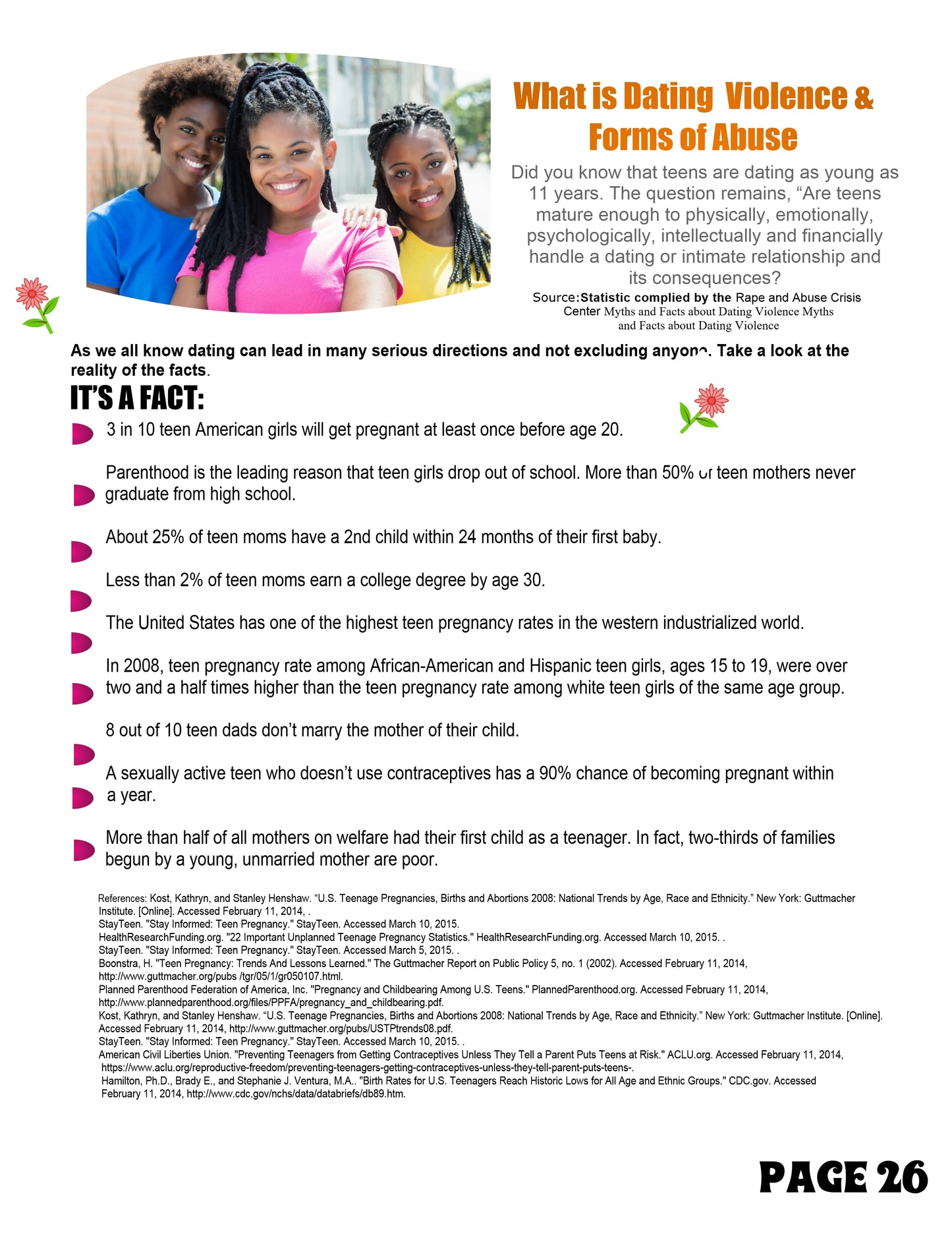 Let's Talk About Boyz' Teen Dating Violence Awareness and Prevention Series for Teen Girls - PARTICIPANT GUIDE (BLACK AND WHITE)